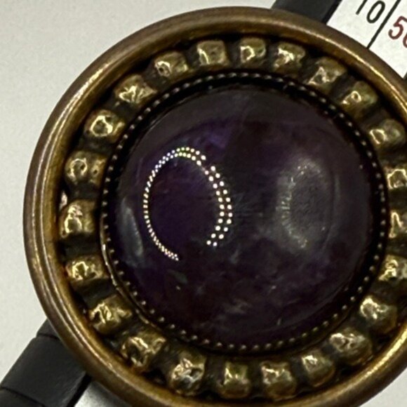 Vintage Jan Michaels Bronze & Amethyst Statement Ring Size 7 San Francisco - Picture 6 of 9